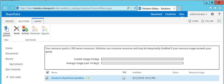 kendo ui in sharepoint online pt 3 referencing kendo ui telerik sharepoint solutions gallery
