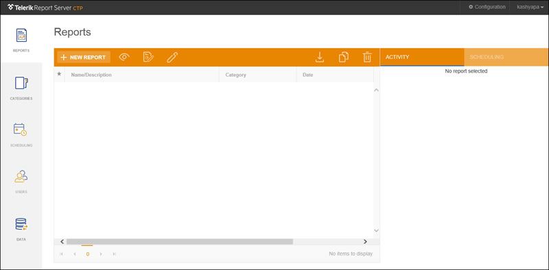 Figure 3: Telerik Report Server Web Application