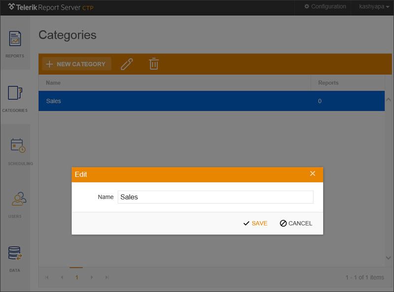 Figure 7: Report Category Management