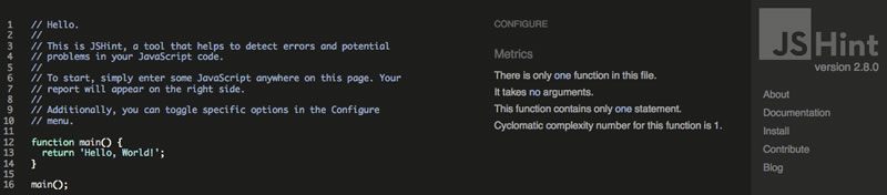 JSHint site.