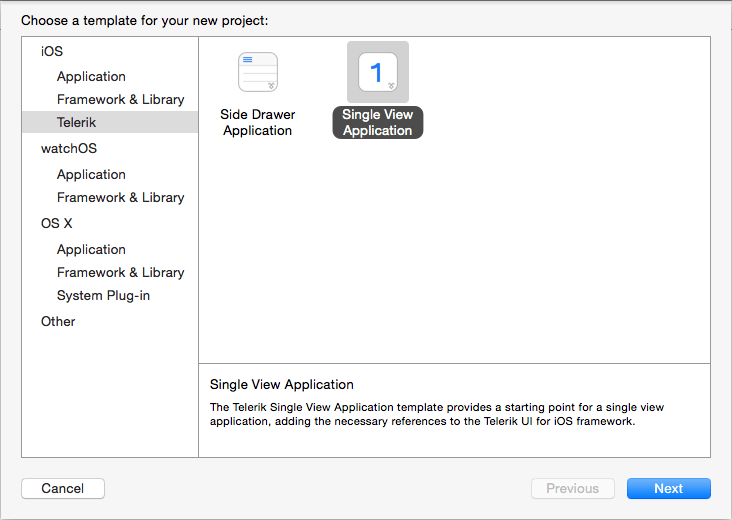 telerik-project-templates-xcode