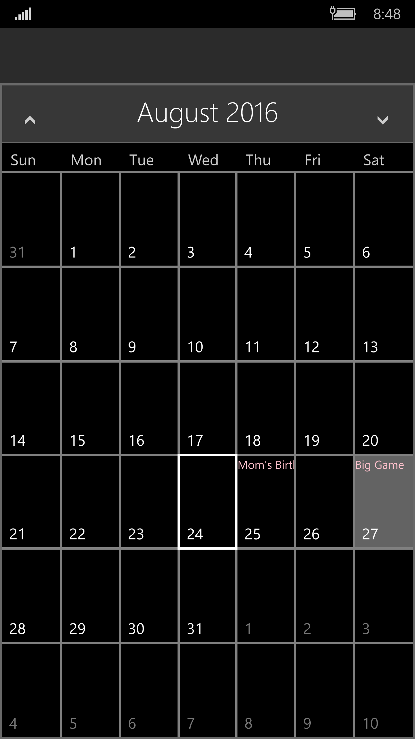 calendar-uwp