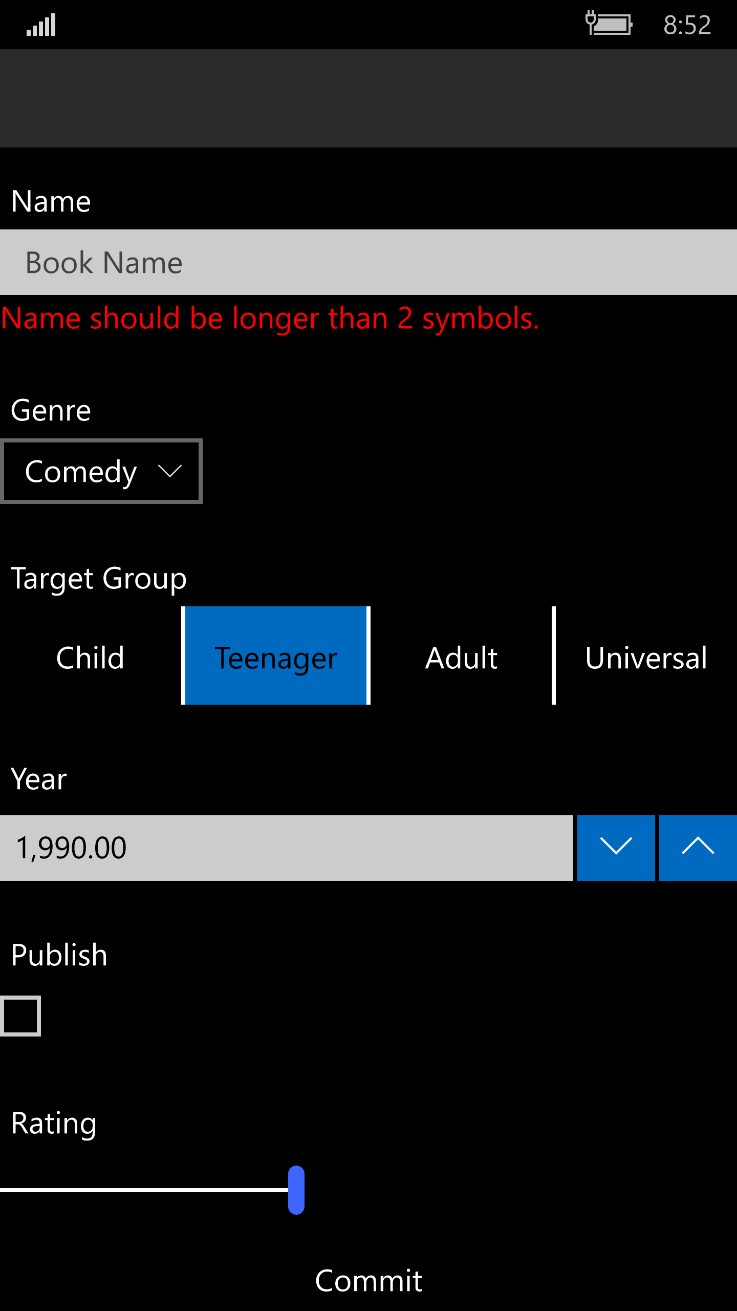 dataform-uwp