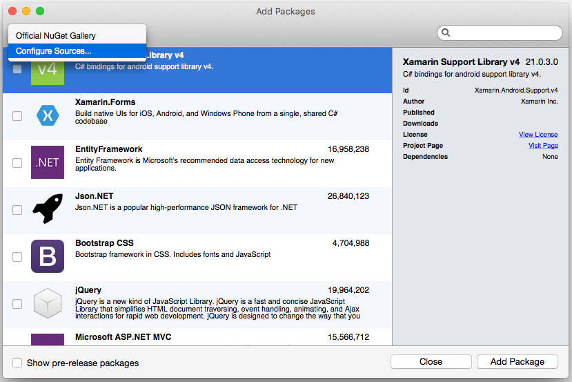 nuget-xamarin-studio-configure