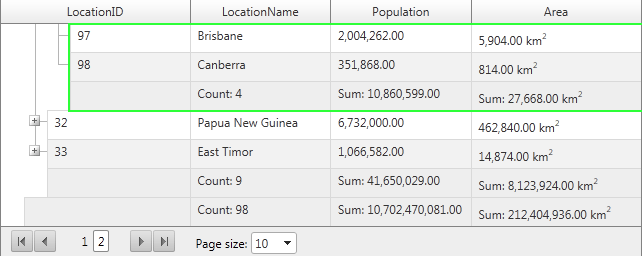 Aggregates with paging