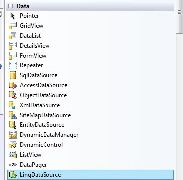LinqDataSource in Toolbox