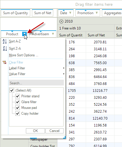 RadPivotGrid for WinForms Group Filtering