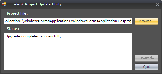 Project Update Utility for WinForms by Telerik