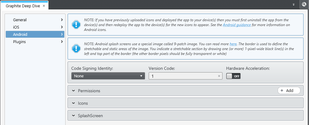 Project Properties Android