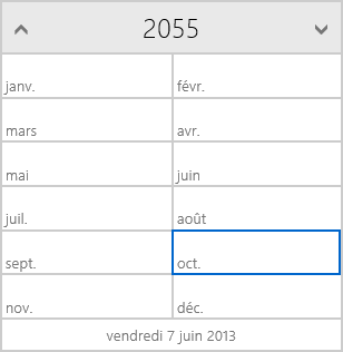 Year view in French.