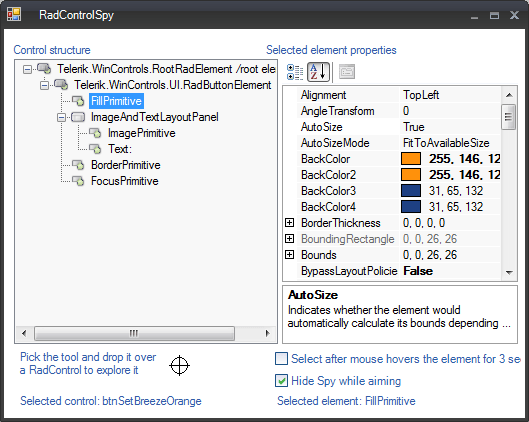 RadControlSpy for WinForms