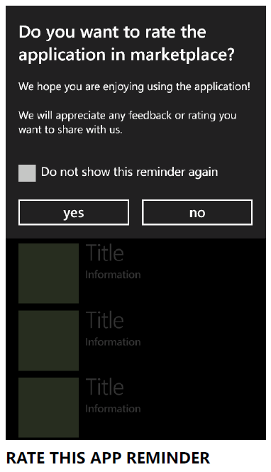 Implement Rate Application Reminder for Windows Phone