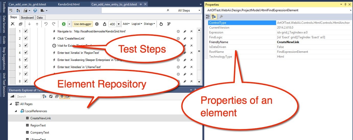 Recorded test in Visual Studio