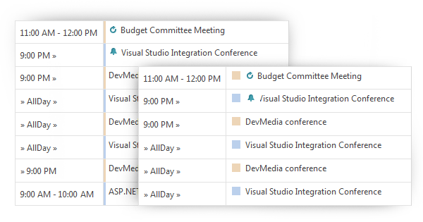 Agenda View Resource Marker Types