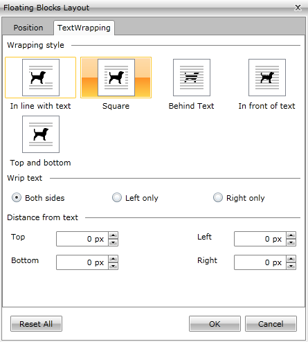 Text Wrapping Options