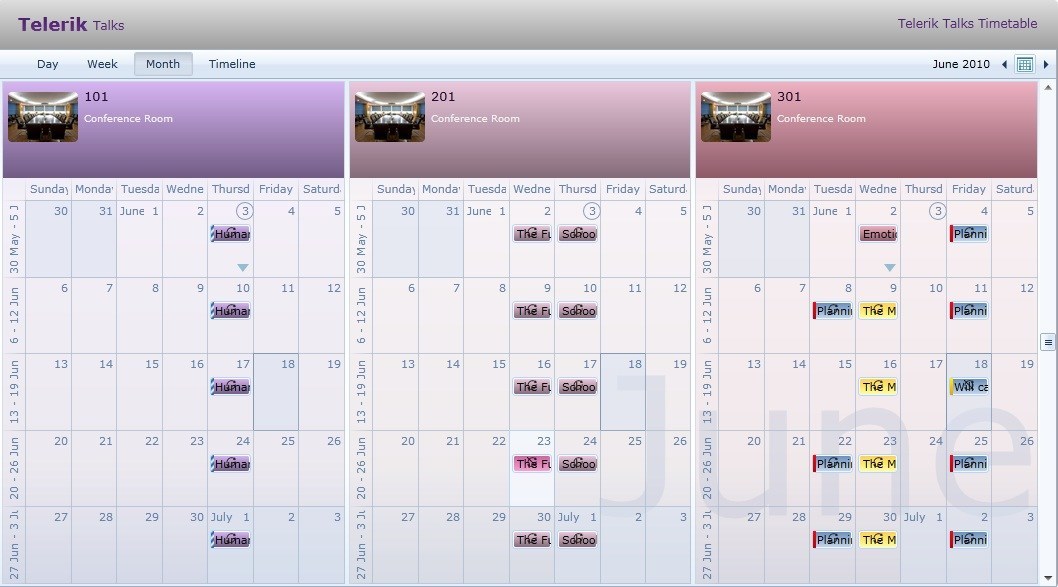 RadScheduler month view