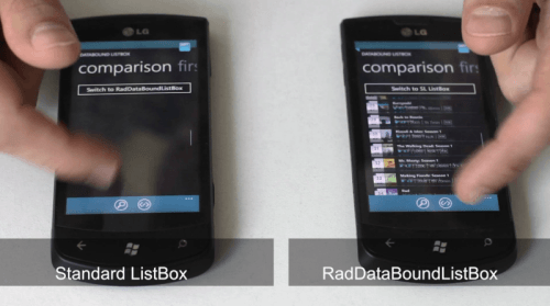 Mango DataBoundListBox compared to standard ListBox from the Toolbox