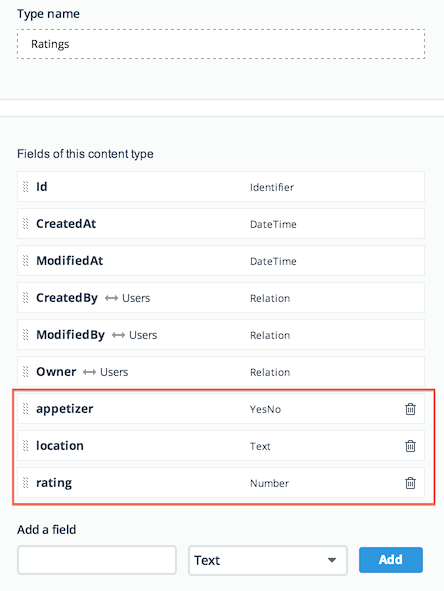 Image showing three fields being added to our content type