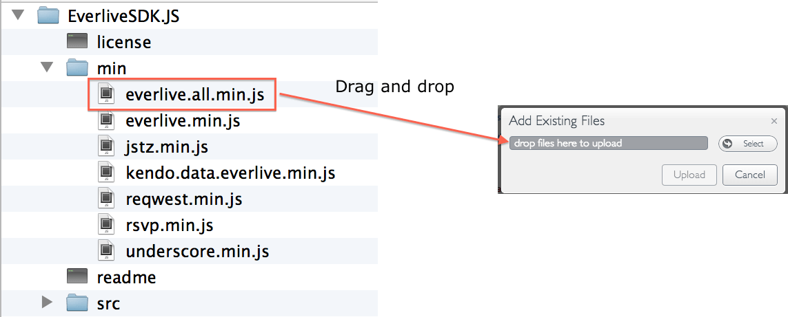 Adding the Everlive SDK file