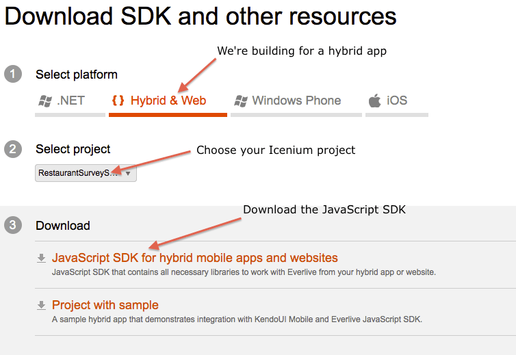 Downloading Everlive's JavaScript SDK