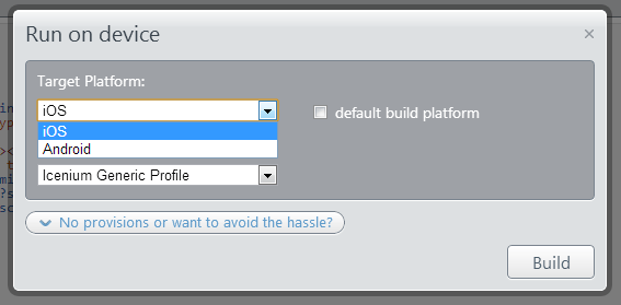 Target Platform Target Platform Dialog