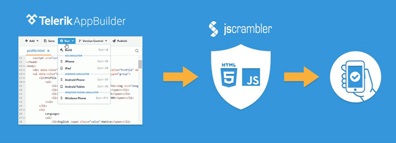 telerik appbuilder and jscrambler