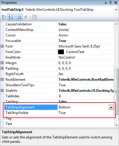 New TabStrip Properties