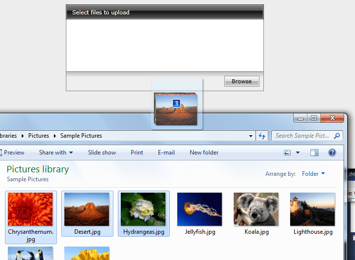 Silverlight Upload component with drag drop support from file system
