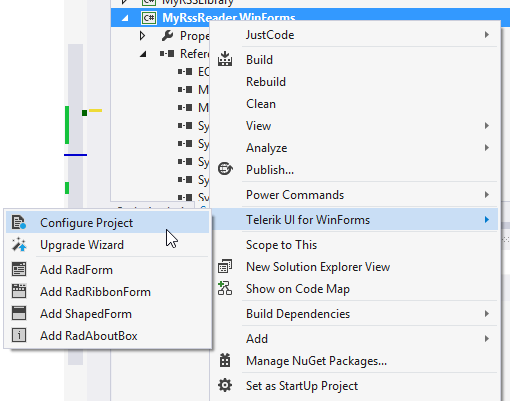 Visual Studio Menu