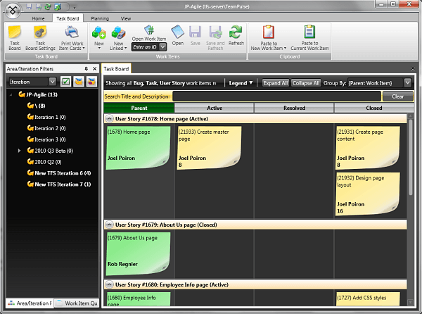  Parent/Child Task Board View