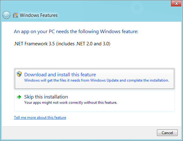 Install .NET 3.5 to run the demos
