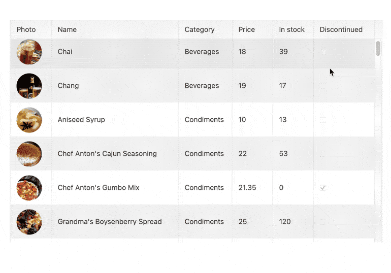 Angular Data Grid Virtualization Placeholders