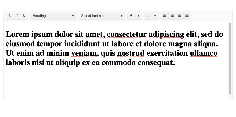 Rich Text Editor toolbar