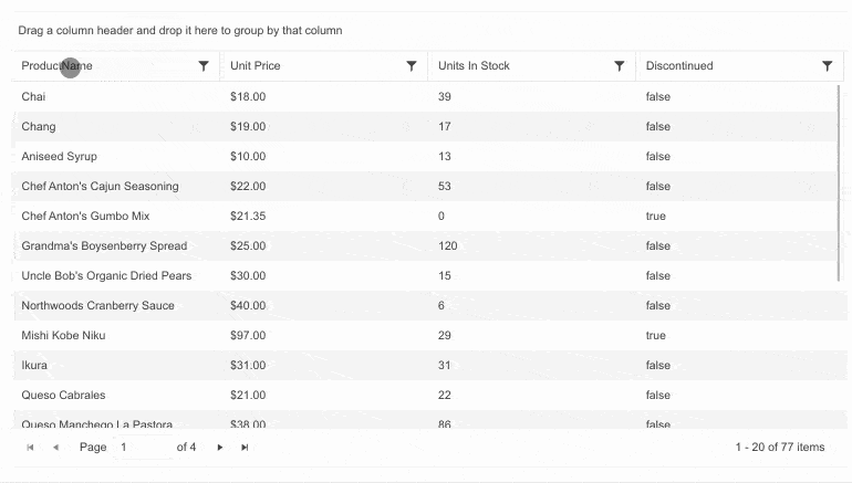 Grid Group Columns