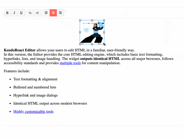 KendoReact Editor Component - Image Resizing KendoReact Editor Component - Image Resizing