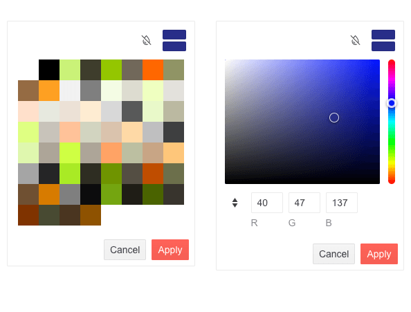 KendoReact FlatColorPicker Component KendoReact FlatColorPicker Component