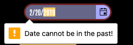 React DatePicker with Date prior to min validation error React DatePicker with Date prior to min validation error and a tooltip