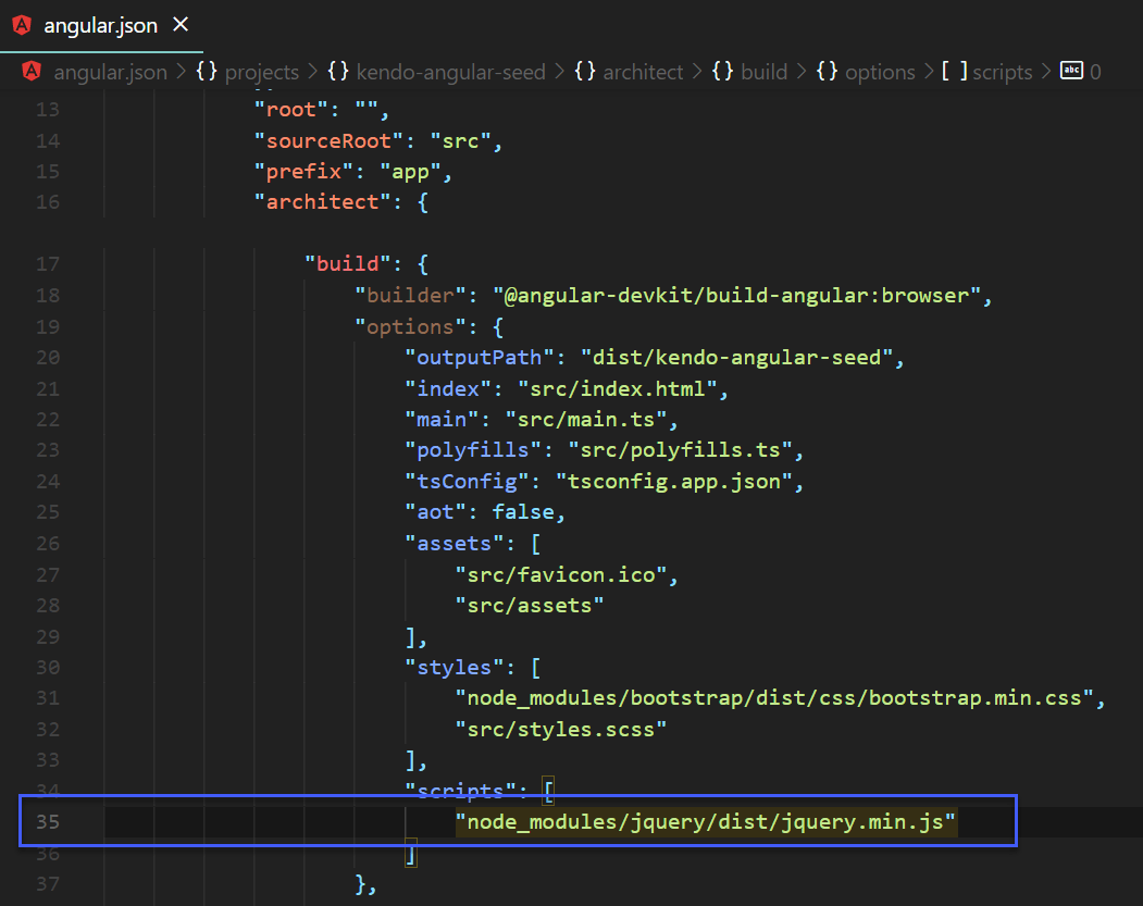 Figure 04 - Add jQuery to Angular Build
