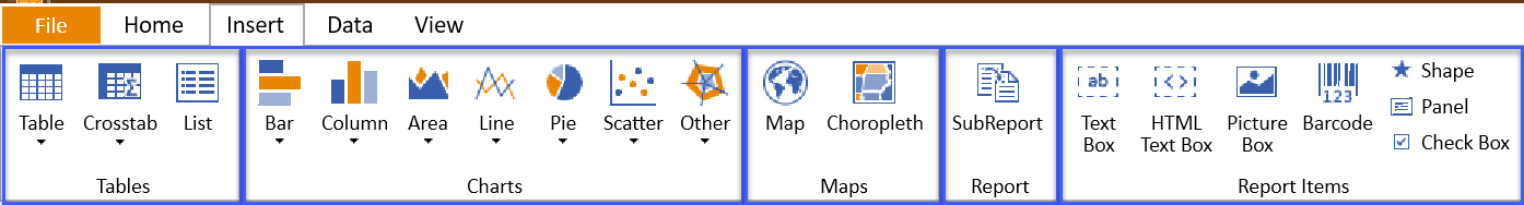 Standalone Designer Insert Tab