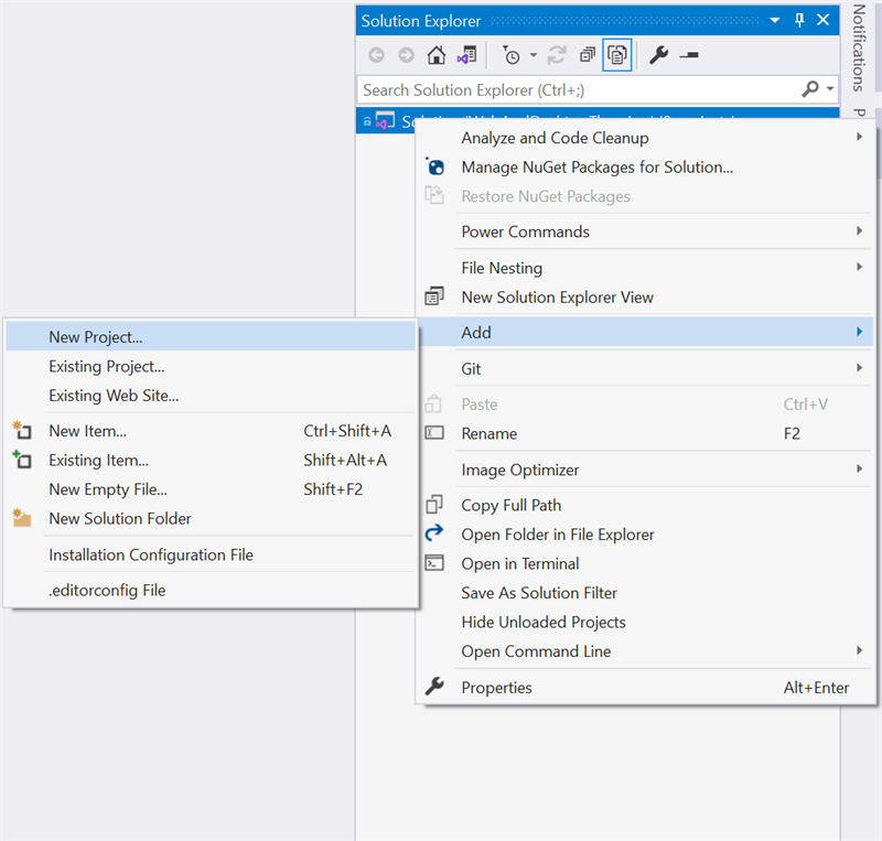 Visual Studio Add New Project Figure 11 - Visual Studio Add New Project