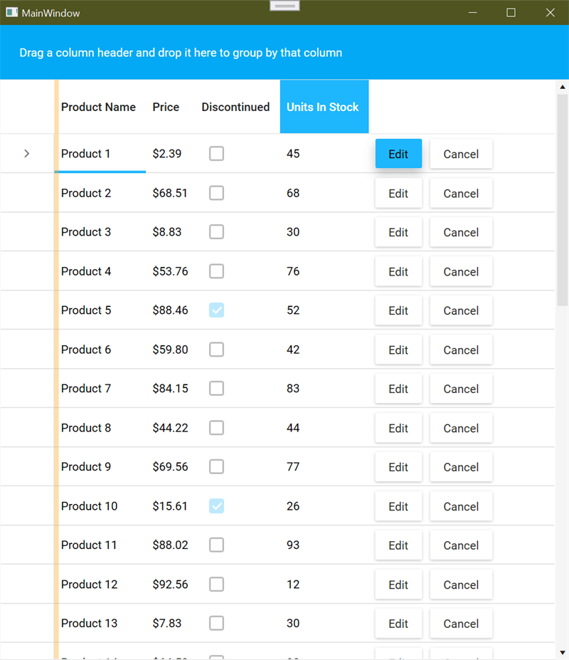 WPF Custom Styled GridView Figure 21 - WPF Custom Styled GridView