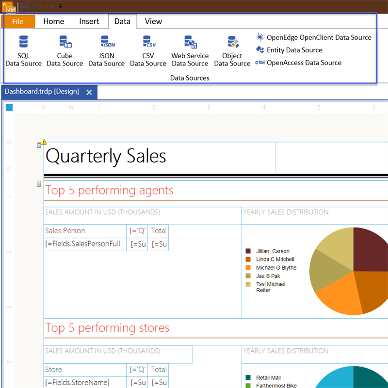 Standalone Report Designer Data Tab Standalone Report Designer Data Tab