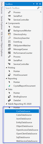 Visual Studio Designer DataSource Toolbox Visual Studio Designer DataSource Toolbox