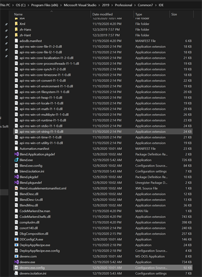 Visual Studio Designer DevEnv Configuration Visual Studio Designer DevEnv Configuration
