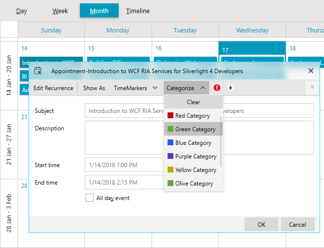ScheduleView with Fluent Light theme ScheduleView with Fluent Light theme
