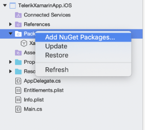 Add telerik nuget for iOS project Add telerik nuget for iOS project