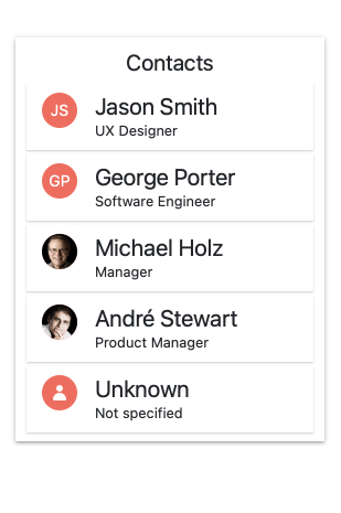 Telerik UI for JSP Avatar Component
