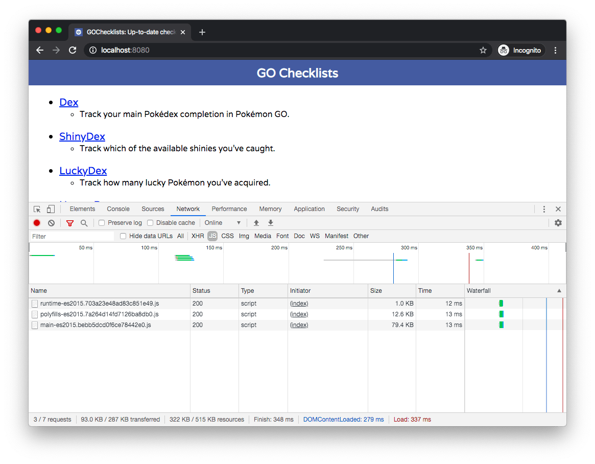 angular-stats Angular performance stats showing the app uses 93KB of JavaScript