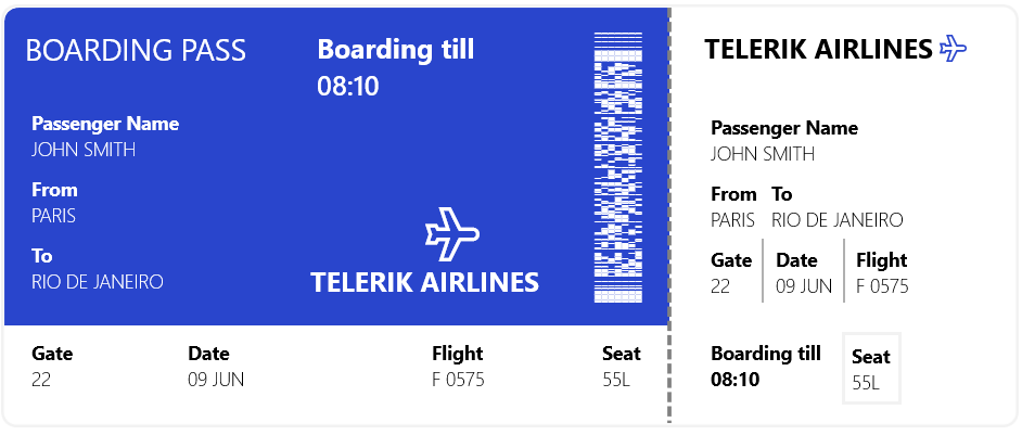 Telerik PDF417 Barcode Ticket Telerik PDF417 Barcode Ticket