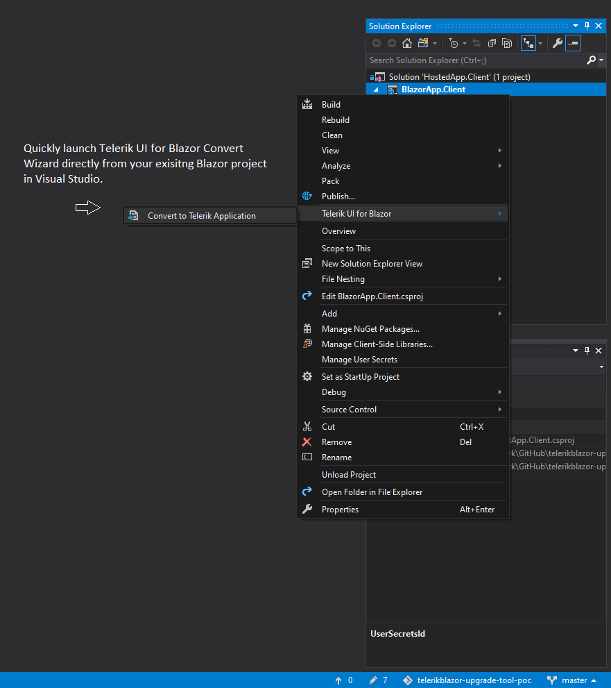Telerik UI for Blazor Visual Studio Convert Wizard Telerik UI for Blazor Visual Studio Convert Wizard